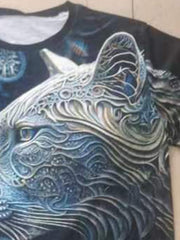 Men's Lion Graphic T Shirt - Breathable Summer Tee