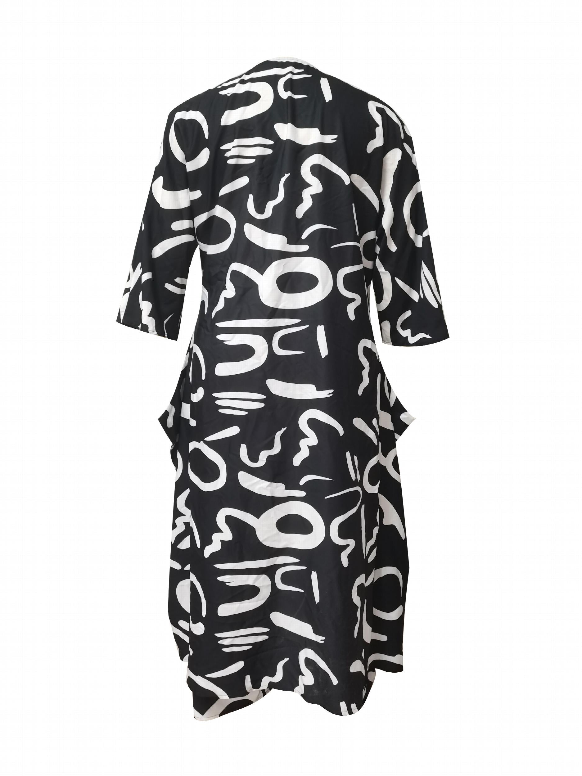 Women's Plus Print Top & Elastic Pants Two Piece Set