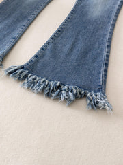 Girls Flared Tassel Jeans Denim Pants for Summer Kids