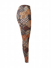 Boho Paisley Print Yoga Pants High Stretch Leggings