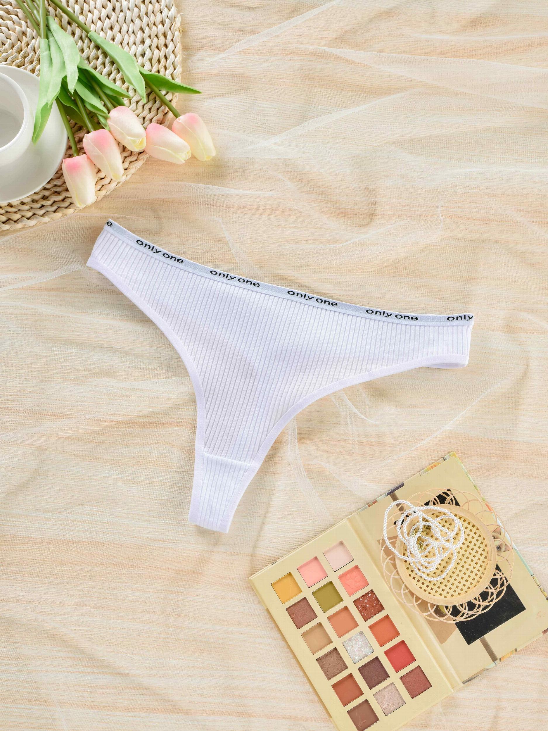 3 Pack Plus Size Sporty Underwear Set Ribbed High Stretch Bikini Brief