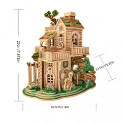 3D Wooden Puzzle DIY Treehouse Model House High Difficulty Building Blocks