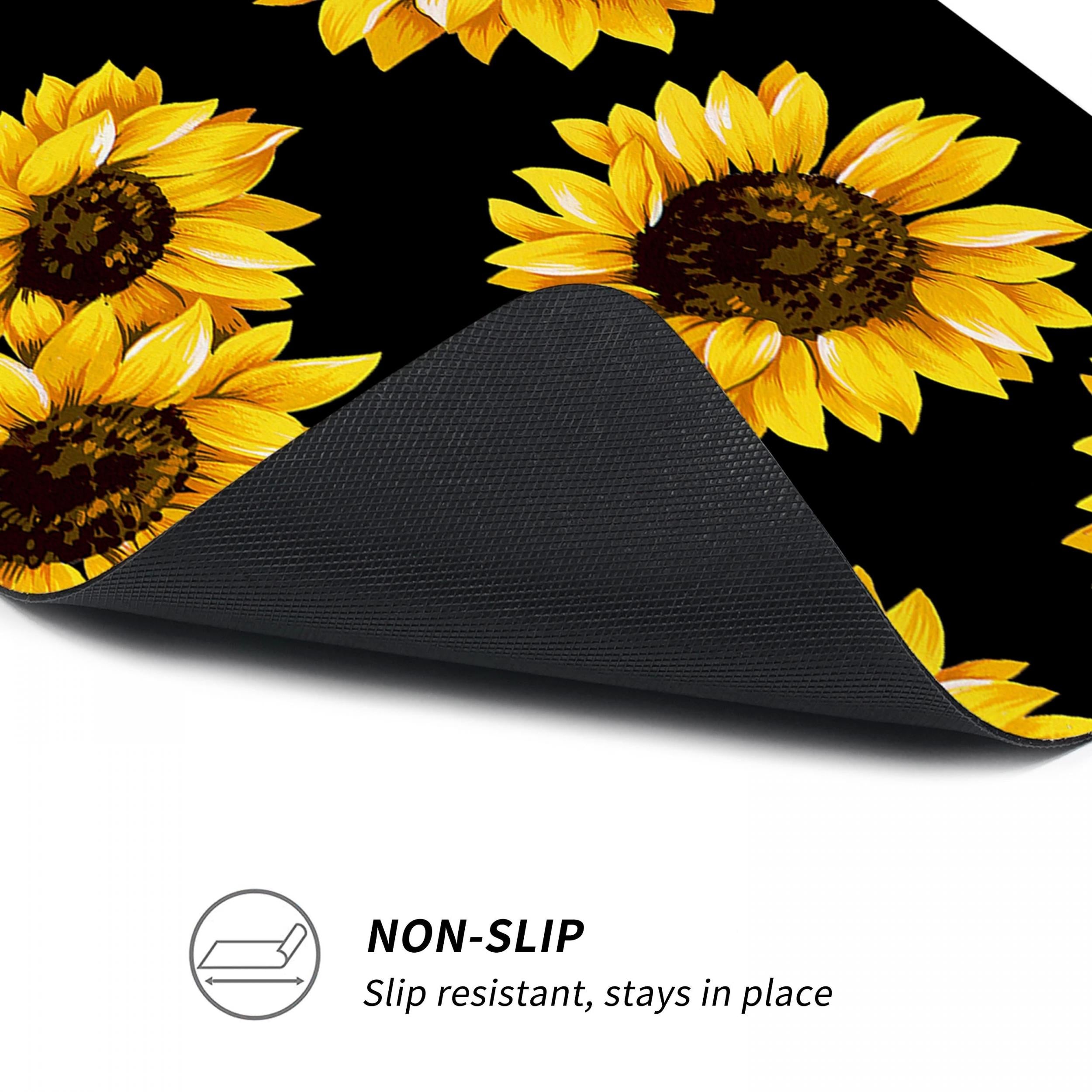 Sunflower Print Non-slip Mat for Home Decoration and Entryway