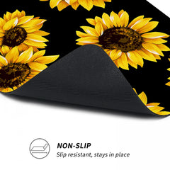 Sunflower Print Non-slip Mat for Home Decoration and Entryway