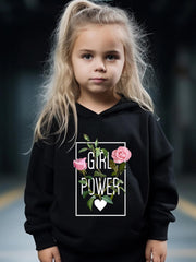 Flower Long Sleeve Hoodie Girls Comfy Sweatshirt