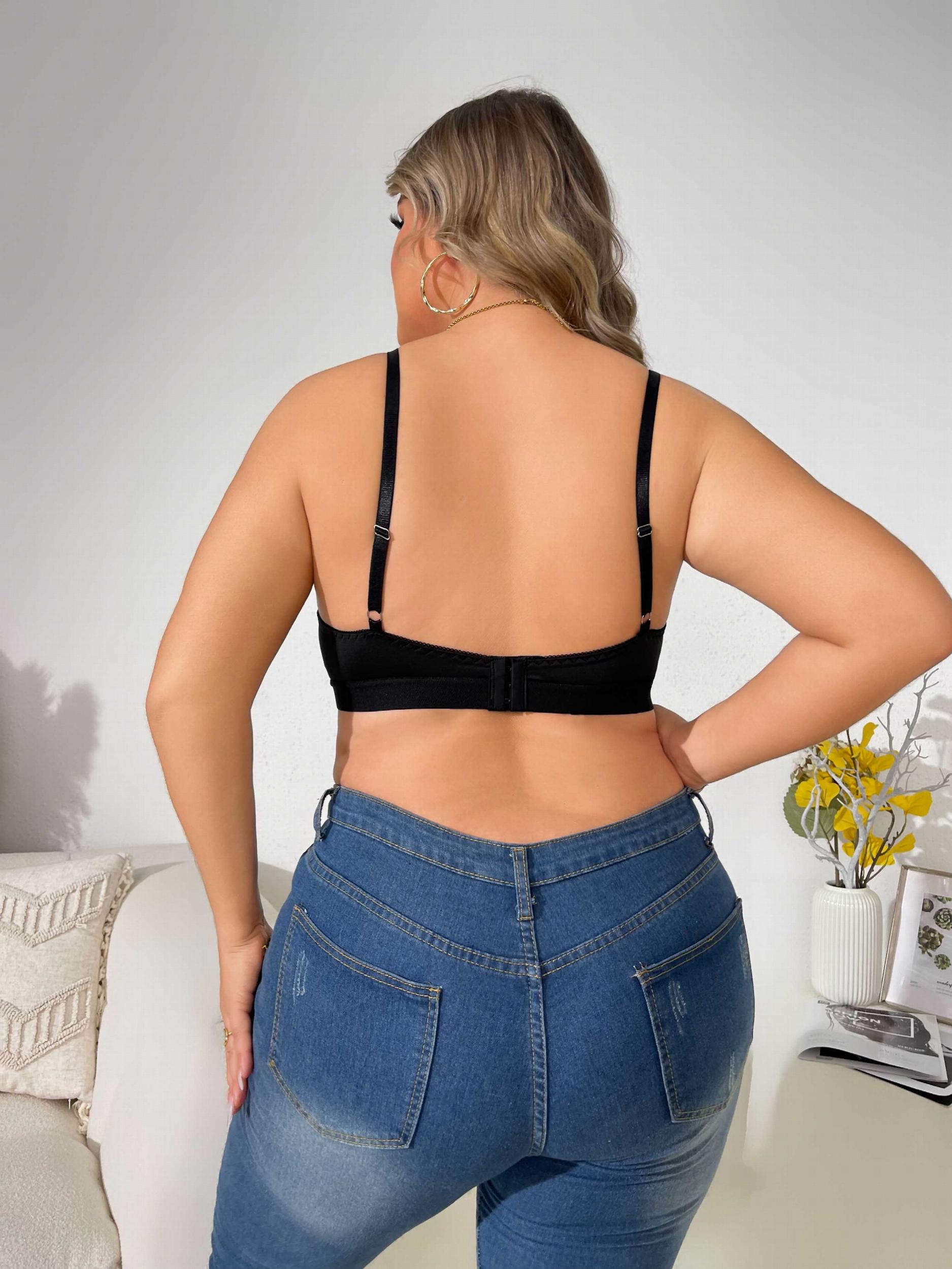 Plus Size Lace Crisscross Front Strappy Bra