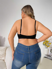 Plus Size Lace Crisscross Front Strappy Bra