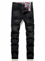 Men's Ripped Jeans Casual Street Style Distressed Denim Pants