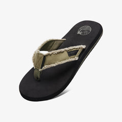 Men's Distressed Canvas Arch Support Flip Flops