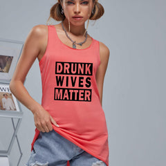 DRUNK WIVES MATTER Loose Tank Top Women's Clothing