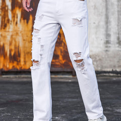Men's Ripped Jeans Casual Street Style Denim Pants