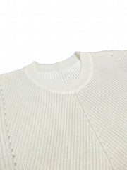 Casual Sweater Women's Plus Stripe Print Lantern Sleeve Round Neck