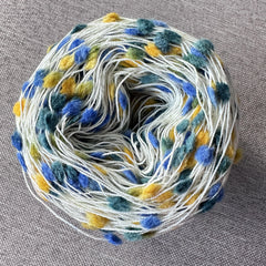 Rainbow Yarn With Pom Pom For DIY Crocheting Knitting Scarf Coat Crafts