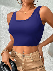 Y2K Solid Slim Crop Tank Top for Summer