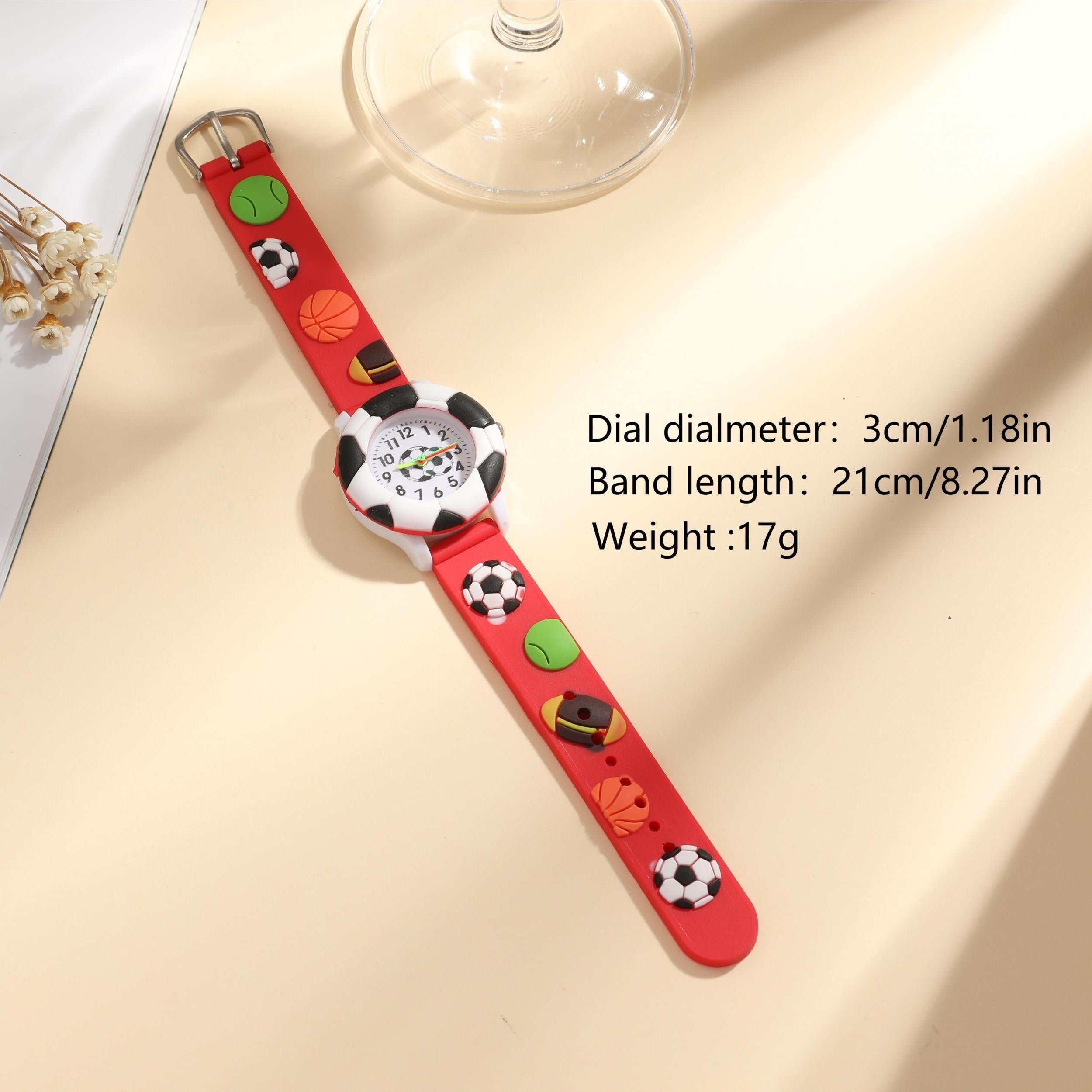 Red Football Basketball Rugby Sports Casual Watch