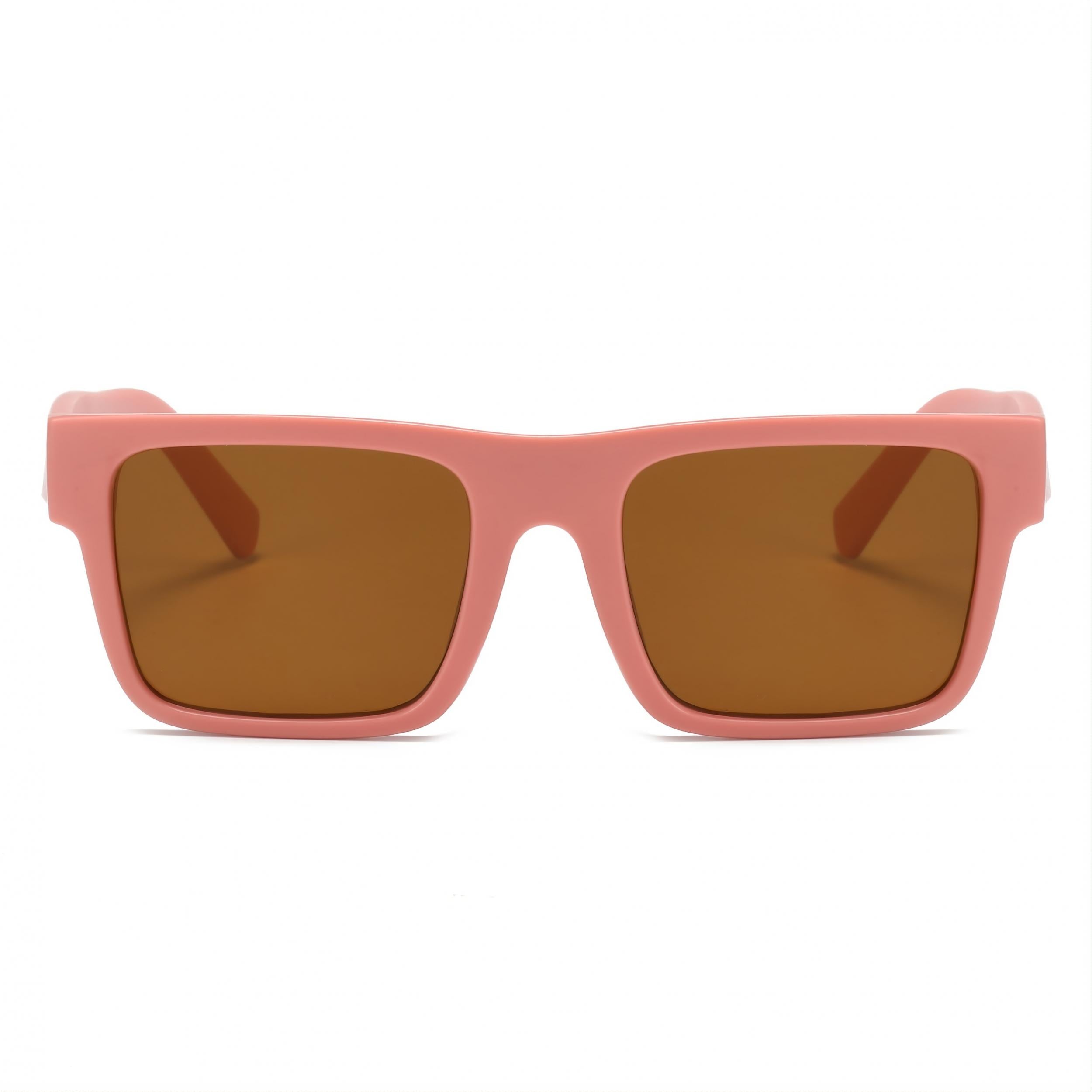 Square Frame Gentle Driver Sunglasses Matte Brown Retro UV400 Glasses