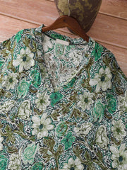 Floral Print Tank Dress V Neck Sleeveless Casual with Pockets