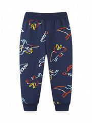 Dinosaur Print Boys Sweatpants Quick Drying Jogger Pants Kids Clothing