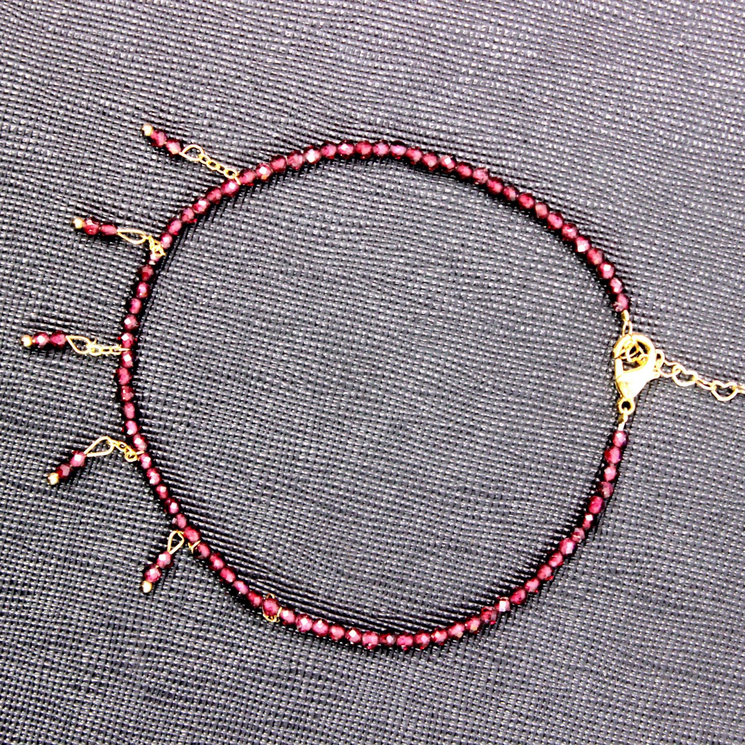 Natural Stone Amethyst Tourmaline Lucky Anklet Beaded Anklet For Kids