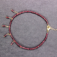 Natural Stone Amethyst Tourmaline Lucky Anklet Beaded Anklet For Kids