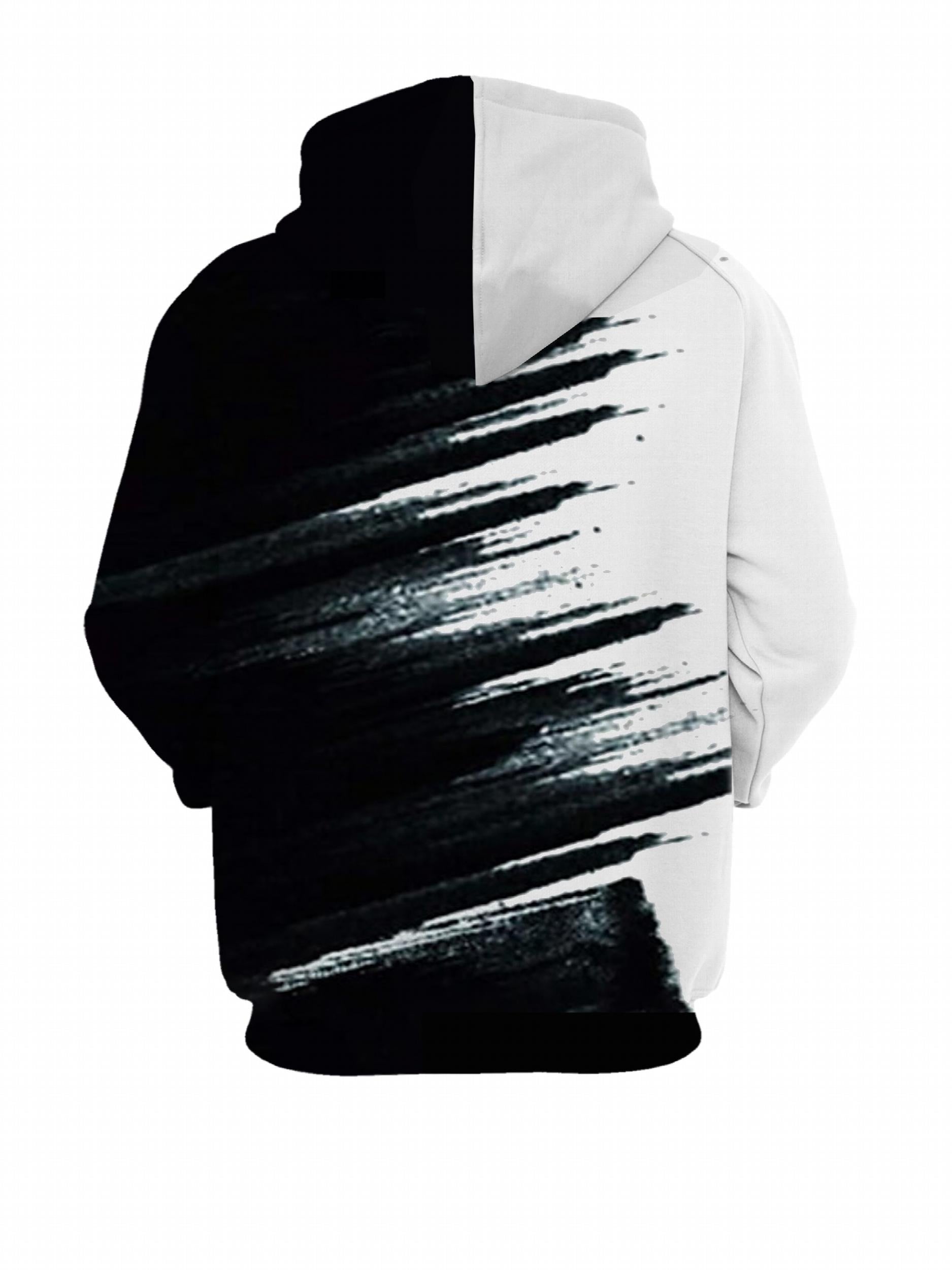 Men's Casual Block Hooded Sweatshirt With Kangaroo Pocket