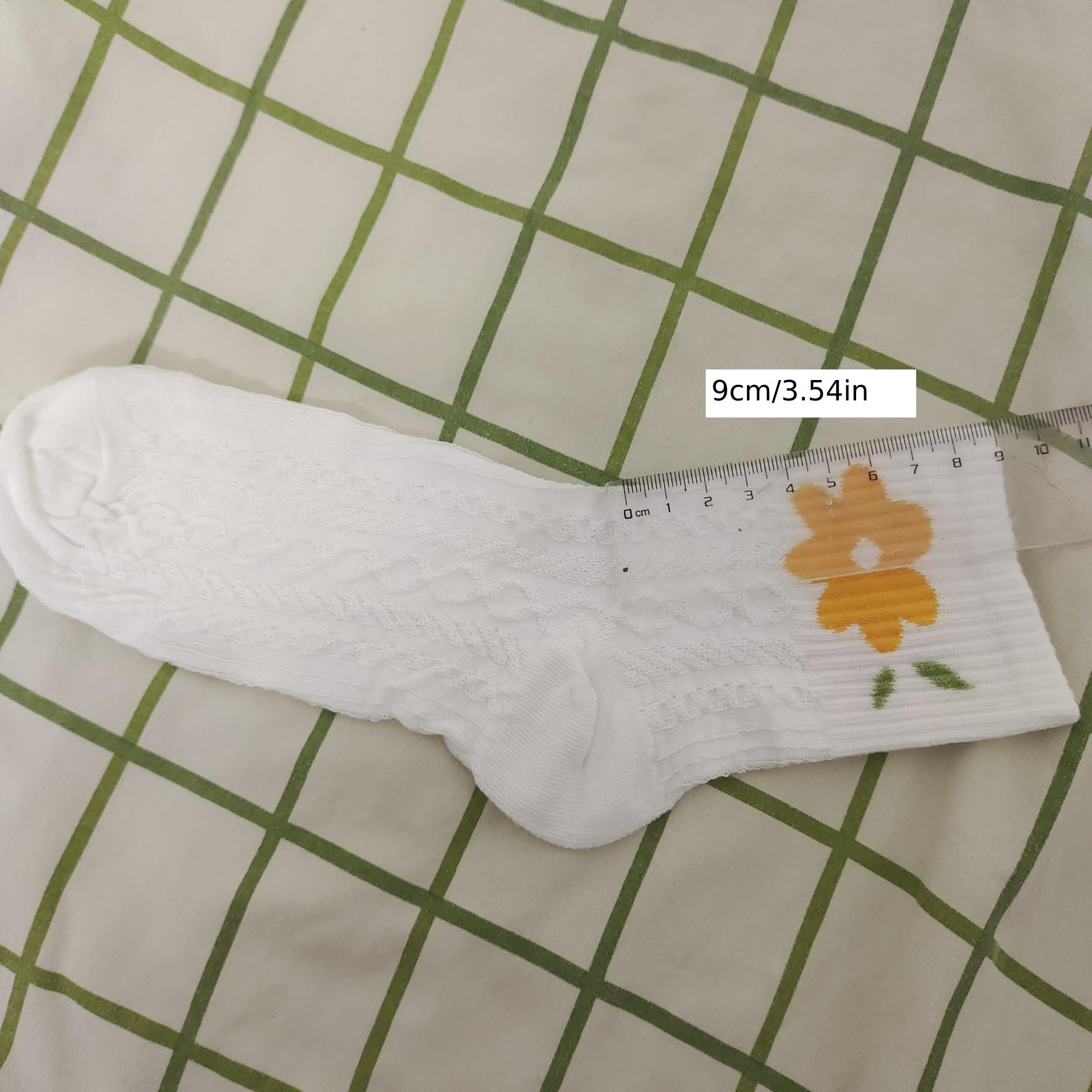 5 Pairs Autumn Winter Flower Pattern Socks