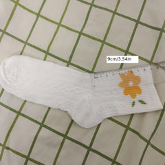 5 Pairs Autumn Winter Flower Pattern Socks