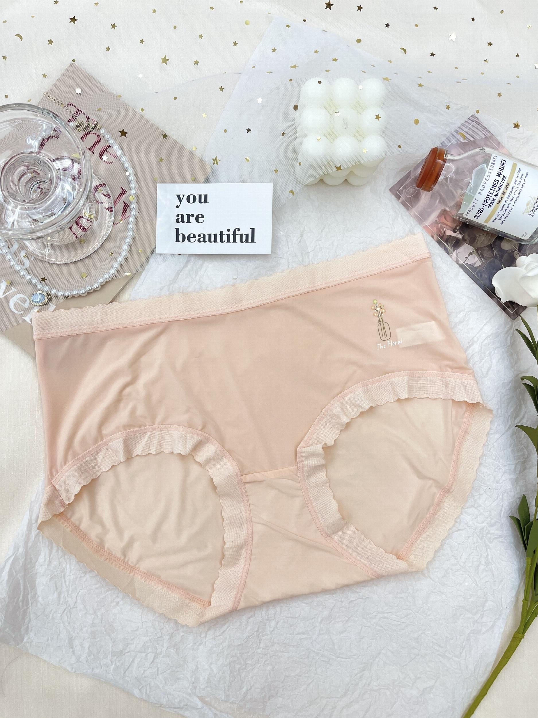 6pcs Girl's Triangle Panties Floral Print Elastic Waist Underwear