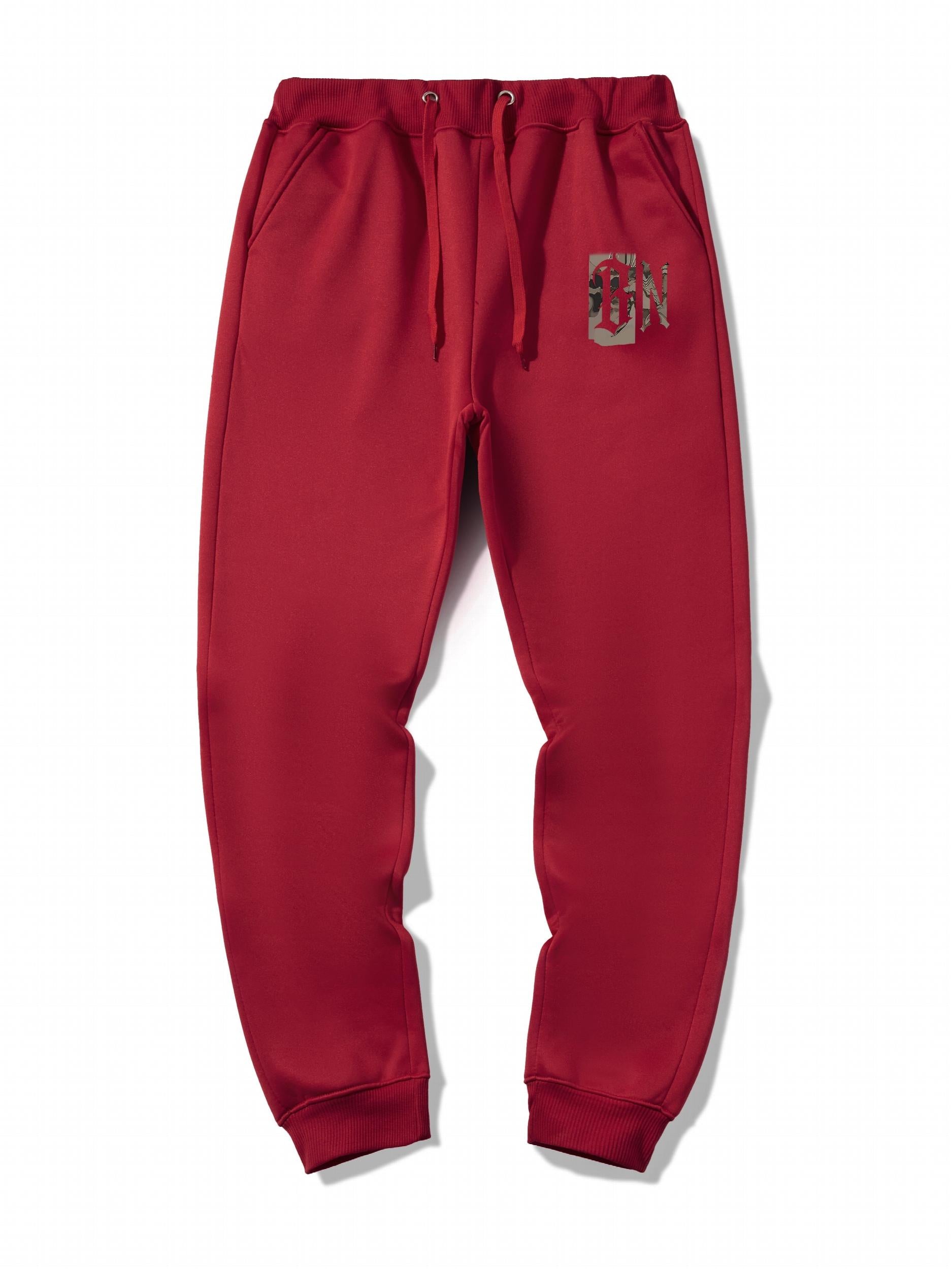 Men's Letter Print Jogger Sweatpants, Drawstring Sport Pants