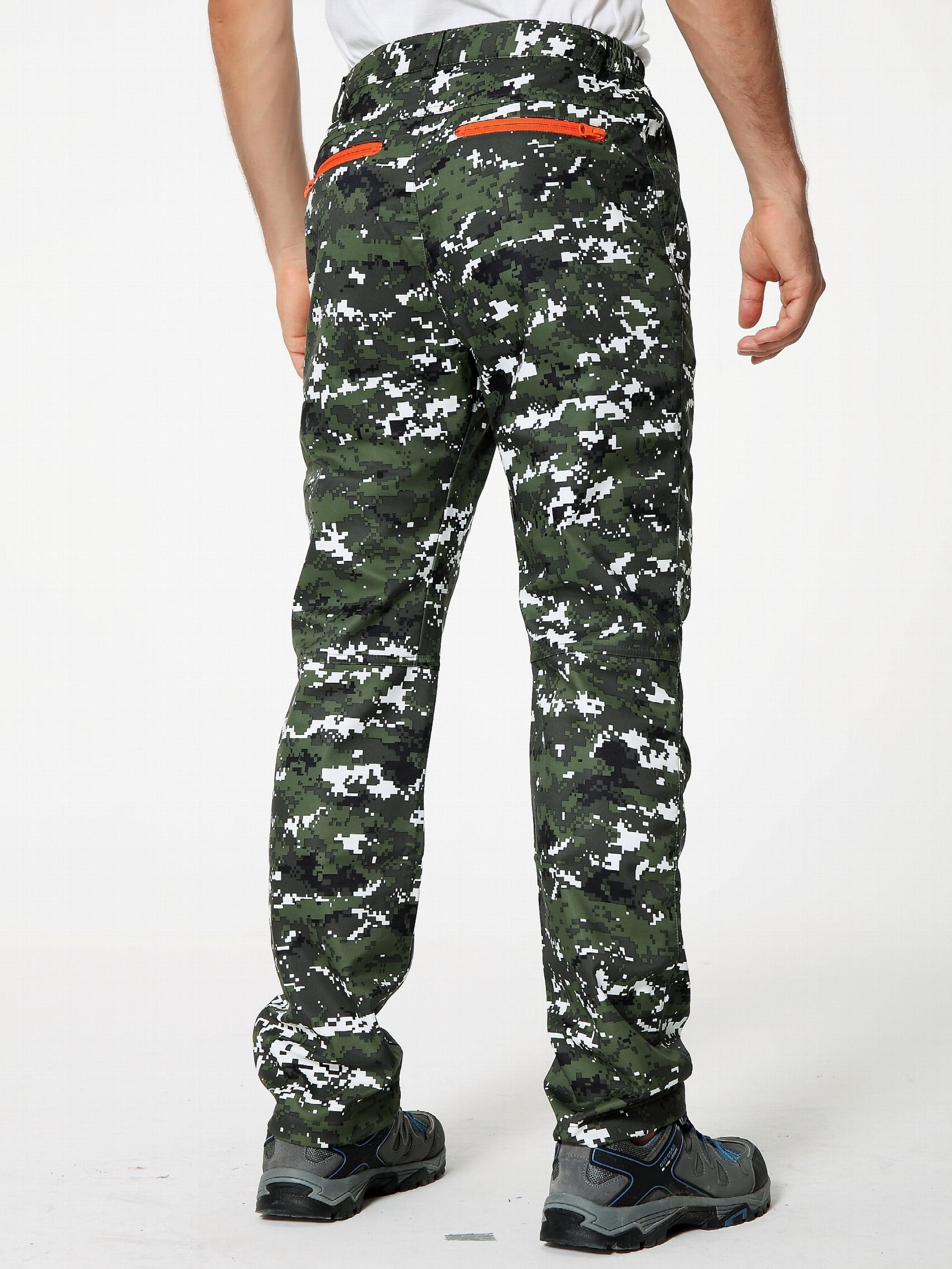 Men's Camo Zipper Pocket Pants Thermal Windproof Waterproof Trousers