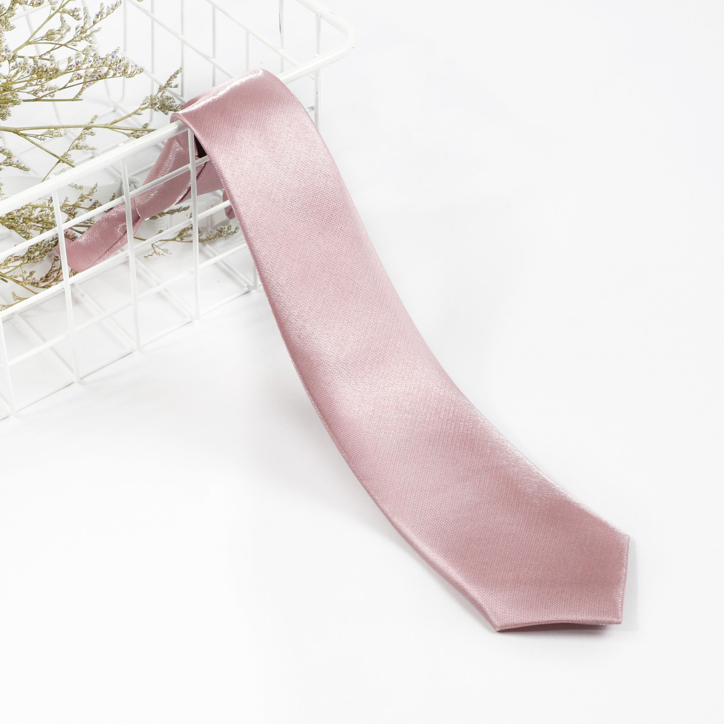 Pink Glitter Necktie Casual Tie Pre tied Shirt Tie For Women