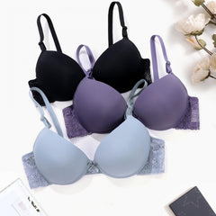3 Sets Lace Push Up Bras Comfy & Breathable Women's Lingerie
