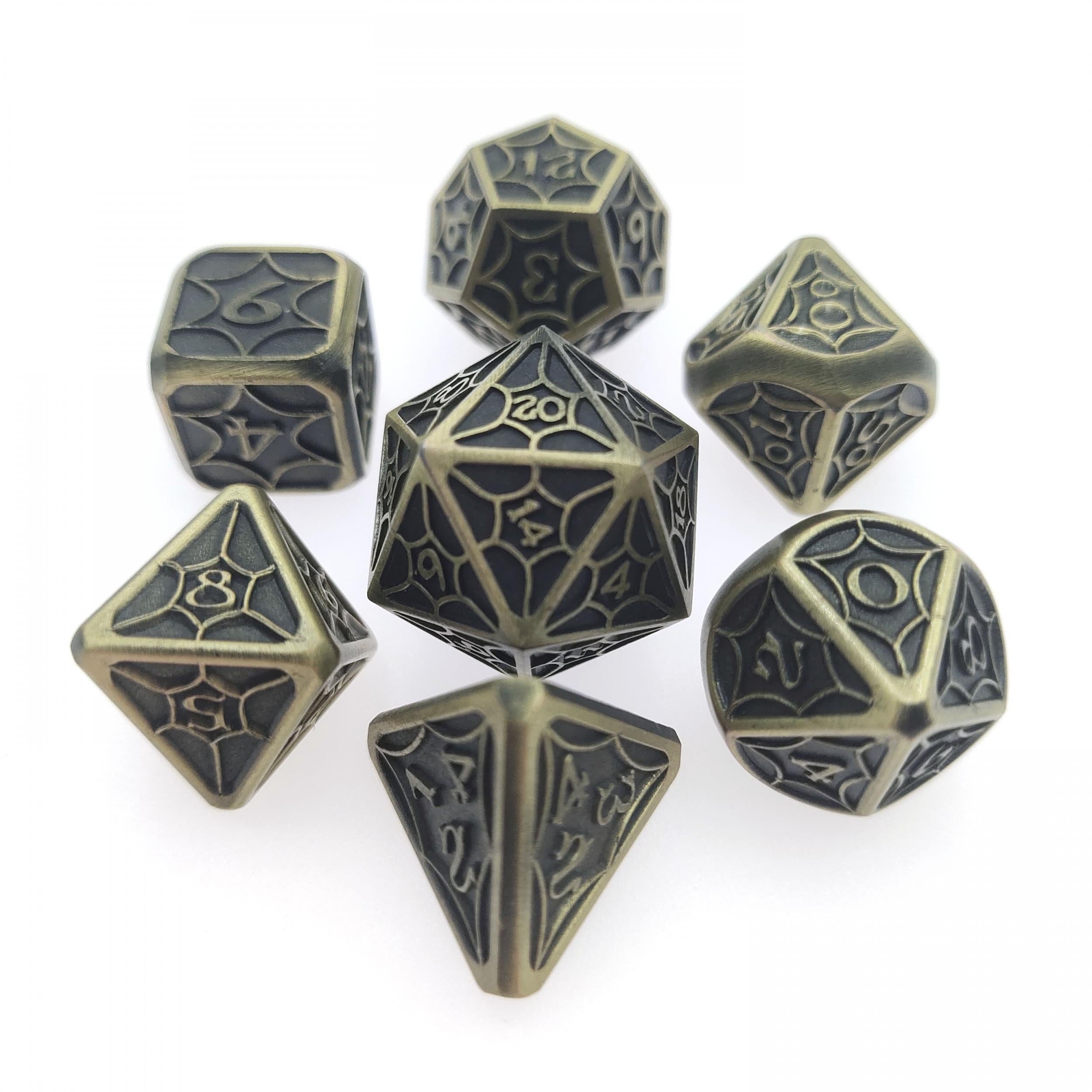 7pcs Metal Dice Set for Board Game Christmas Halloween