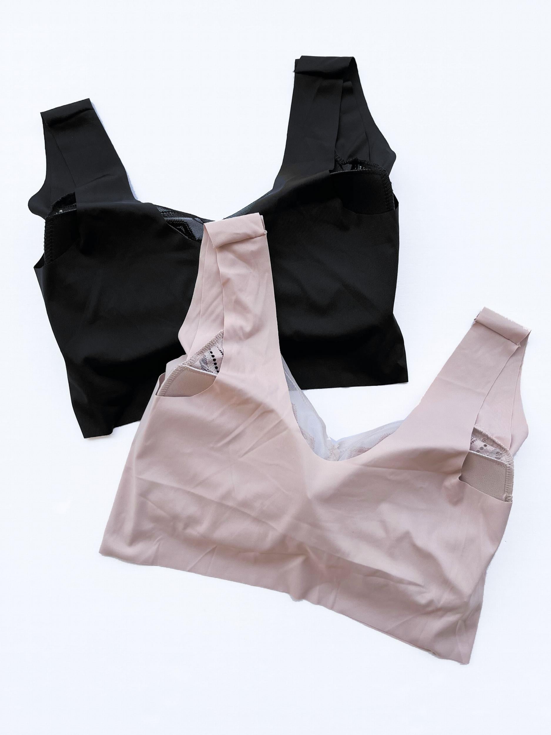 2pcs Lace Wireless Push Up Bra Comfy Breathable Women's Lingerie