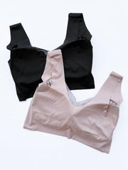 2pcs Lace Wireless Push Up Bra Comfy Breathable Women's Lingerie