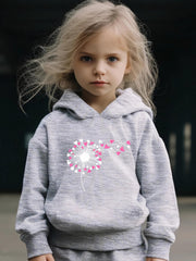 Kid's 2pcs Hearts Print Hoodie & Pants Set Girl's Sporty Clothes