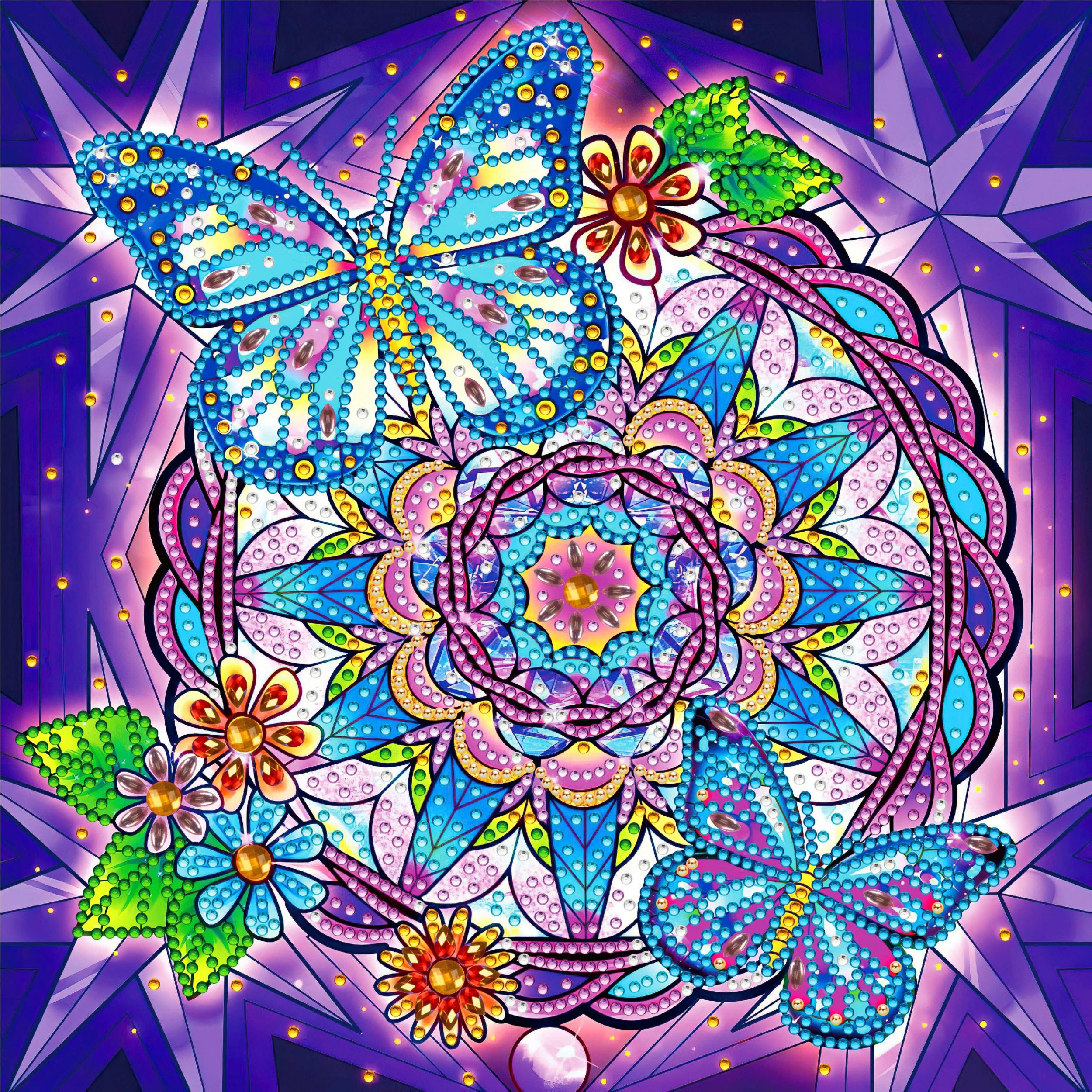 Butterfly Flower Pattern Diamond Painting Kit for Beginners