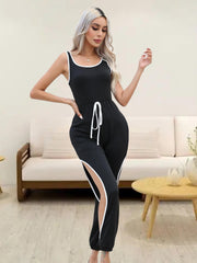 Sleeveless Lounge Jumpsuit Round Neck Women's Loungewear