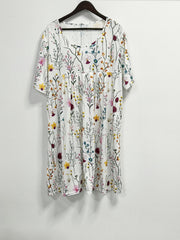 Ditsy Floral Print Beach Dress with Pockets