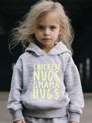 Mama Hug Pattern Hooded Sweatshirt Girls