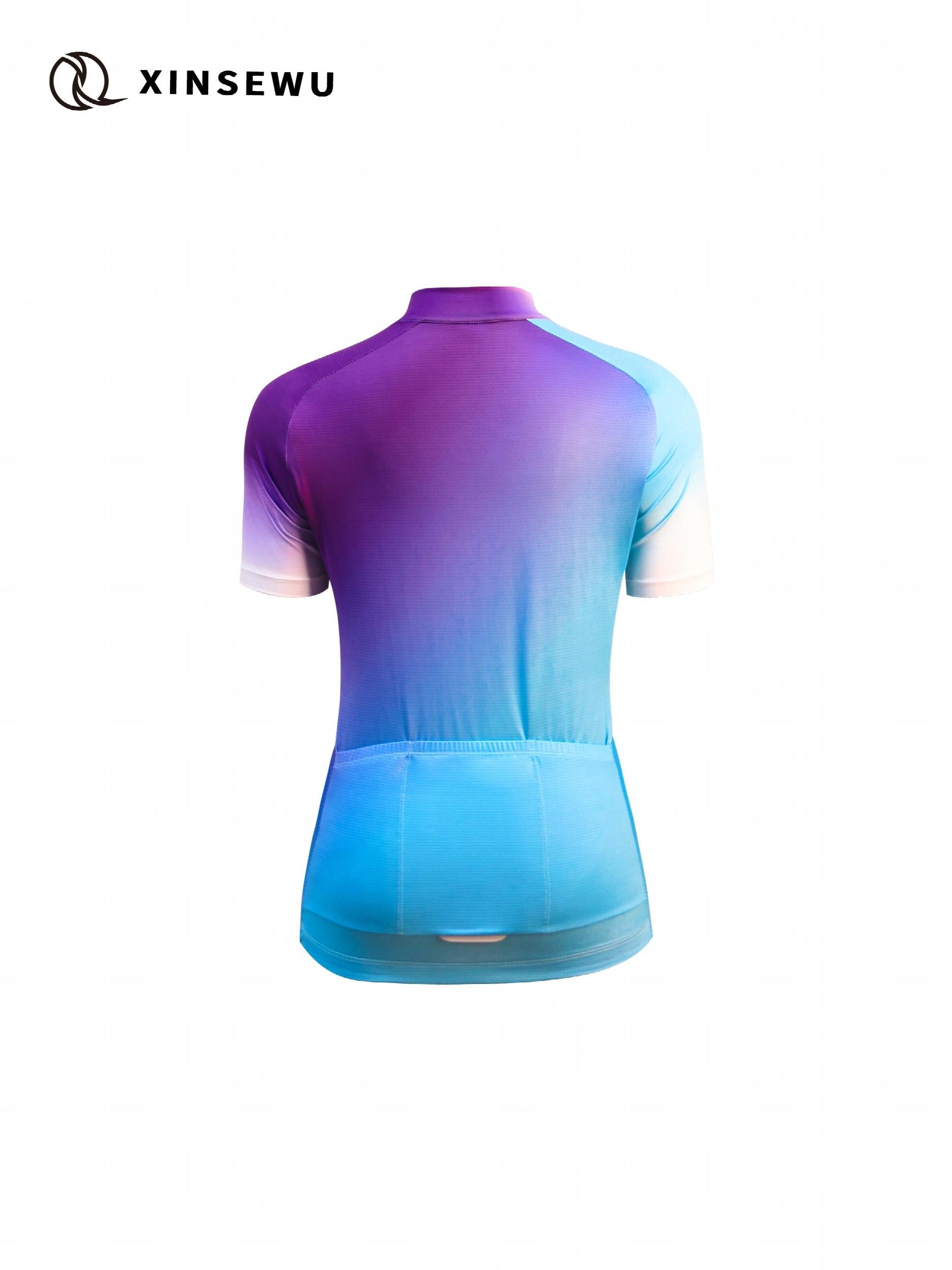 Ombre Letter Print Full Zip Cycling Jersey Women's Activewear