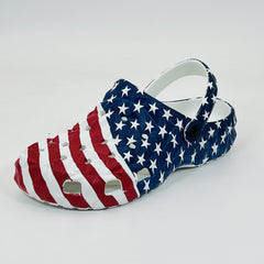 Men's Flag Pattern Slip On Platform Clogs