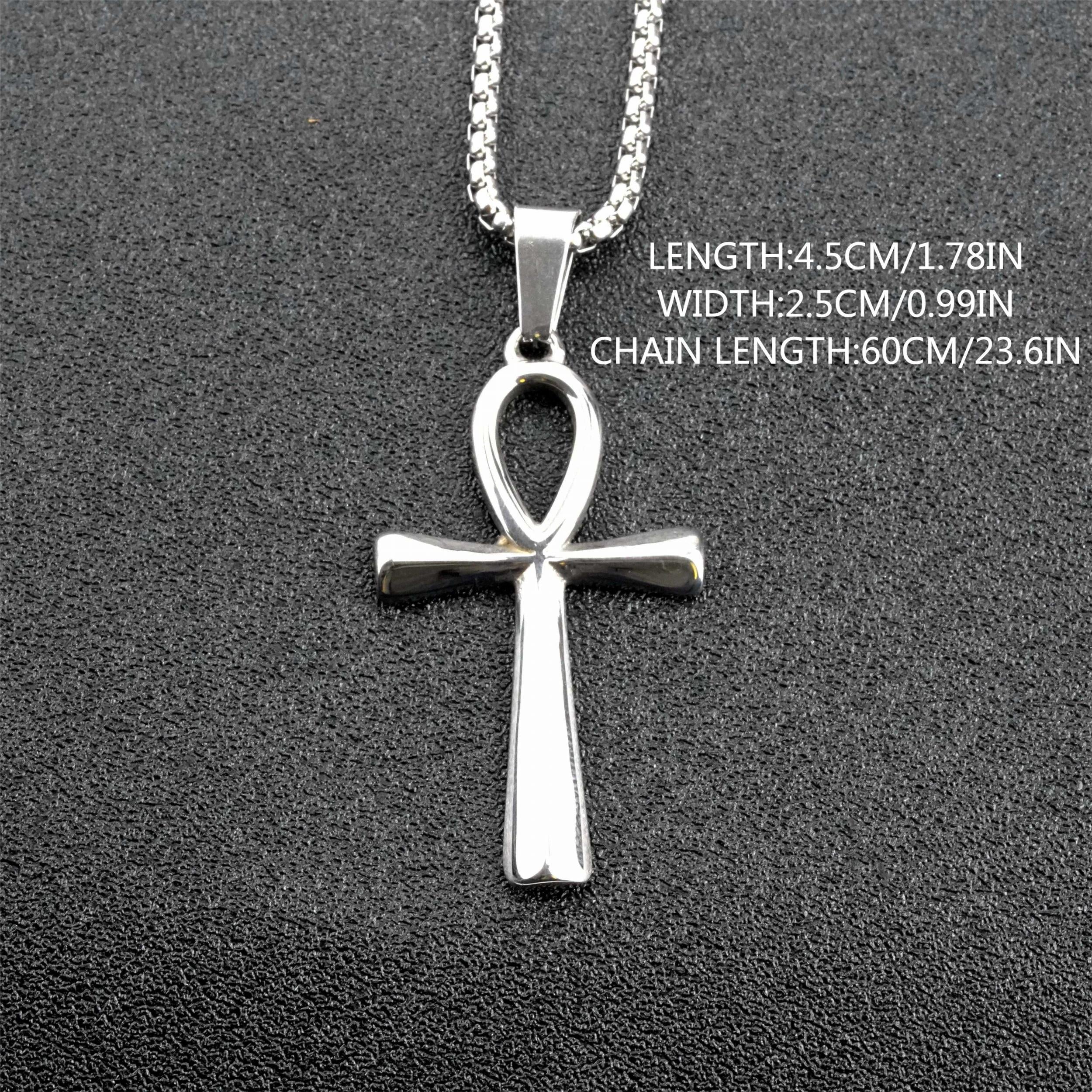 Ancient Egyptian Life Charm Pendant Cross Necklace