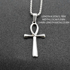 Ancient Egyptian Life Charm Pendant Cross Necklace