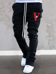 Men's V Print Flared Trousers Casual Hip Hop Pants