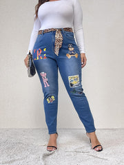 Women's High Stretch Skinny Jeans With Belt
