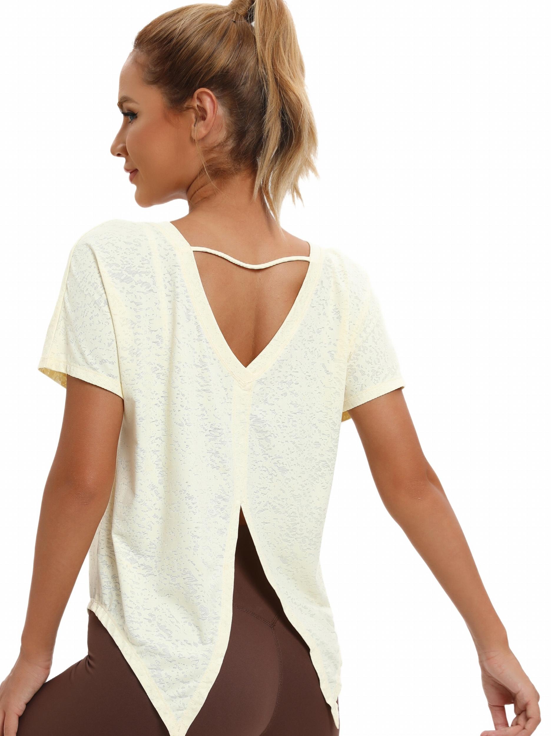 Sports Yoga Short Sleeve T Shirt Solid Casual Workout Running Top