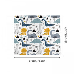 Cartoon Dinosaur Print Outdoor Picnic Mat - Waterproof & Sandproof