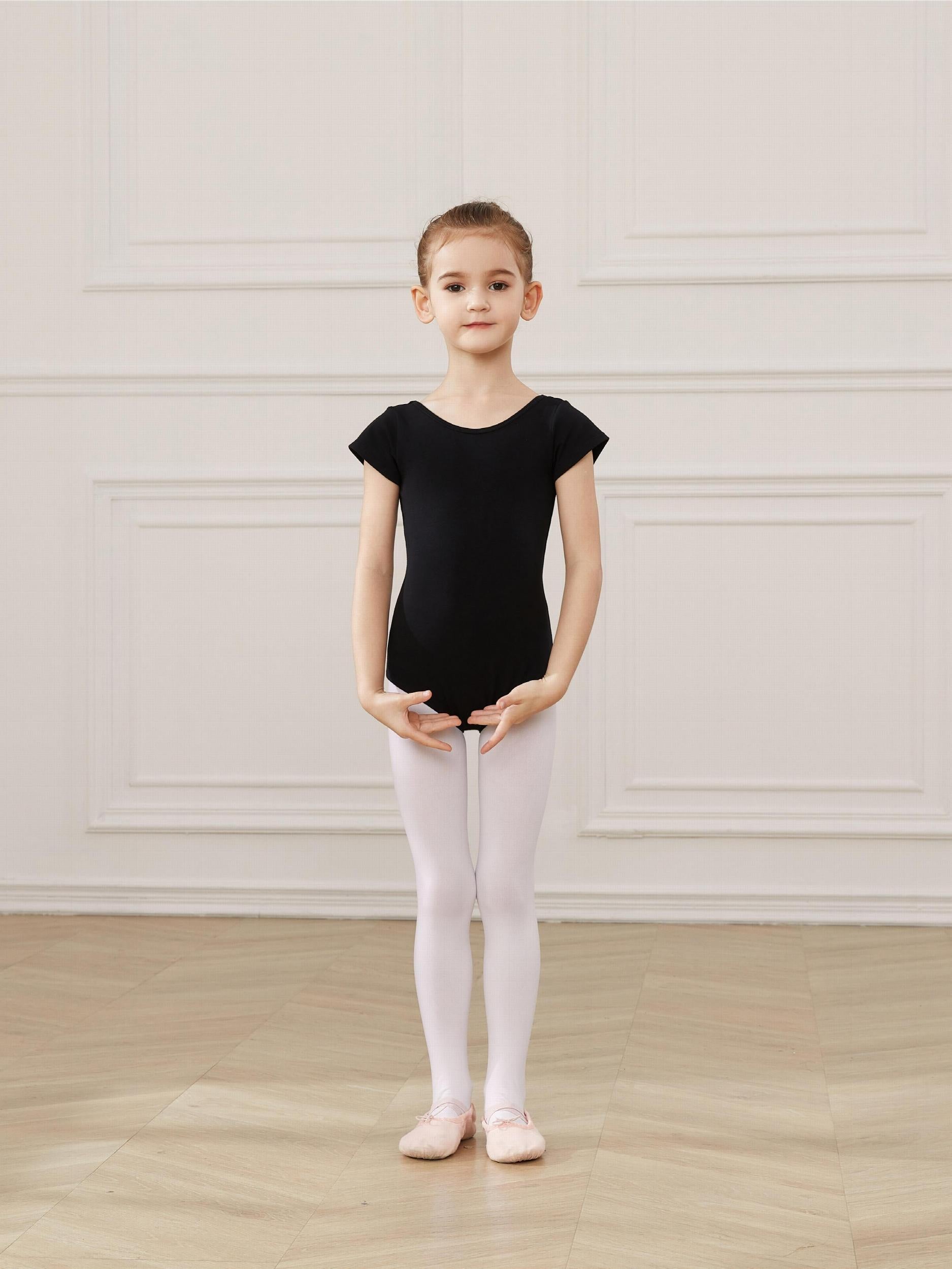 Short Sleeve Cotton Ballet Leotard for Girls