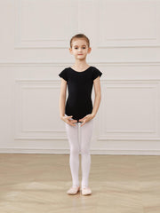 Short Sleeve Cotton Ballet Leotard for Girls